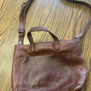 Portland Leather Co mini crossbody nutmeg